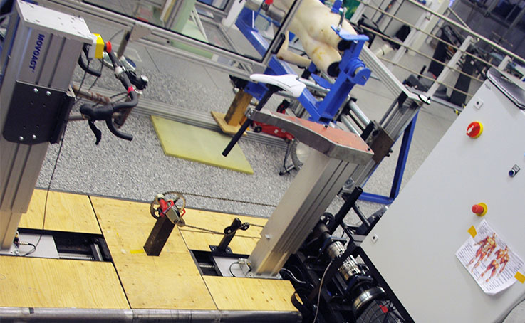 over head view of ergometer in laboratory